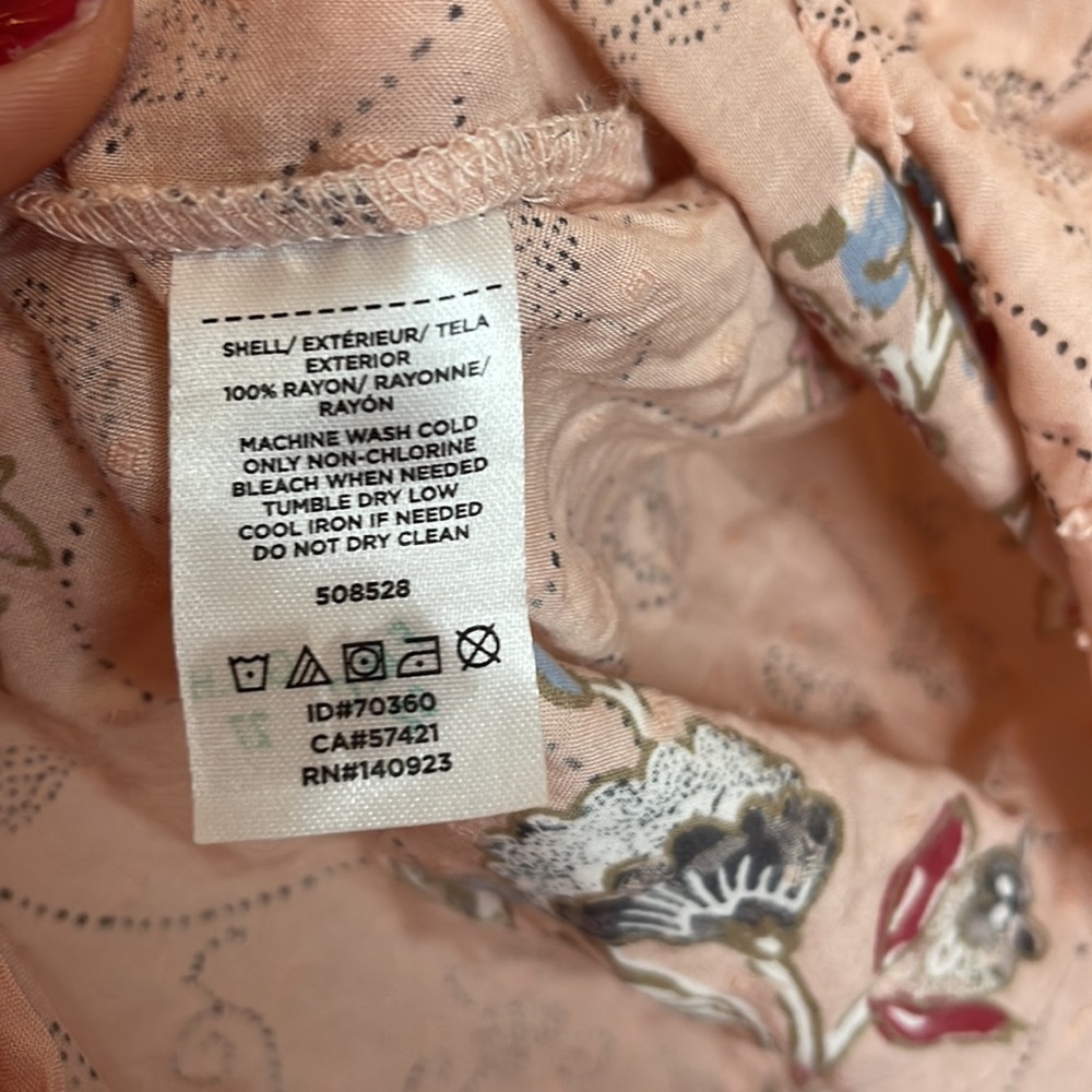 Loft Floral/Ruffle Long Sleeve Shirt Size XS - Picture 4 of 4